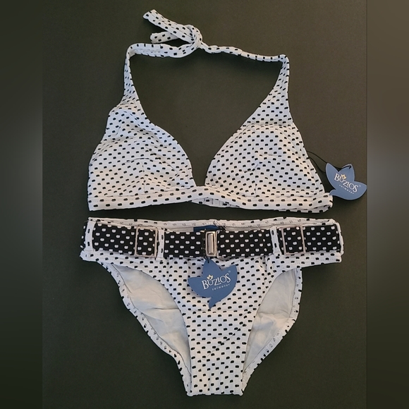 2pc Buzios Brazilian Pokadot Bikini Black/White sz M 👙 - Picture 1 of 8